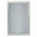 Aarco Enclosed Indoor/Outdoor Bulletin Board Satin Anodized Aluminum 24"x18" ODCC2418R